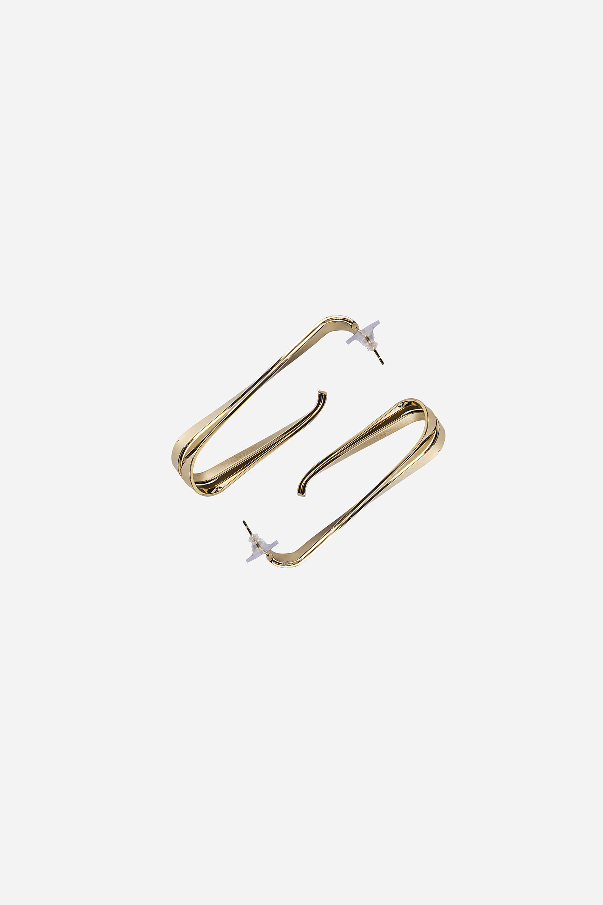 Gold Edgy Earrings, , image 2